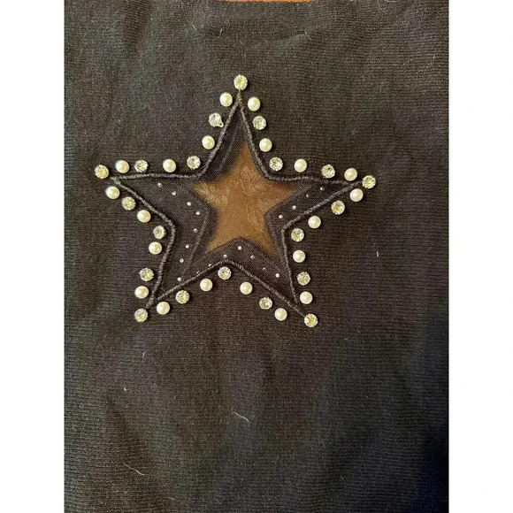 LIV BEADED BLACK SWEATER - holidays, Christmas, New Years - Picture 6 of 6